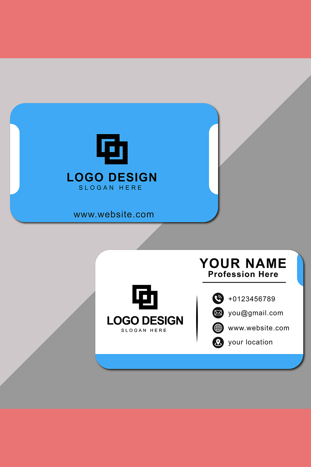 Minimalist Business Card Design pinterest preview image.