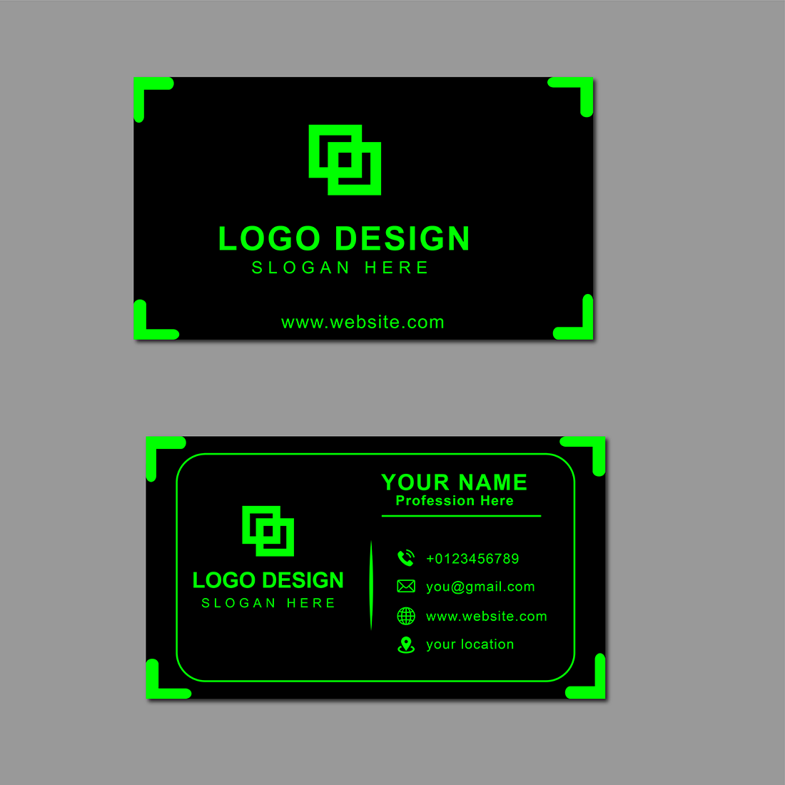 Modern business card design preview image.