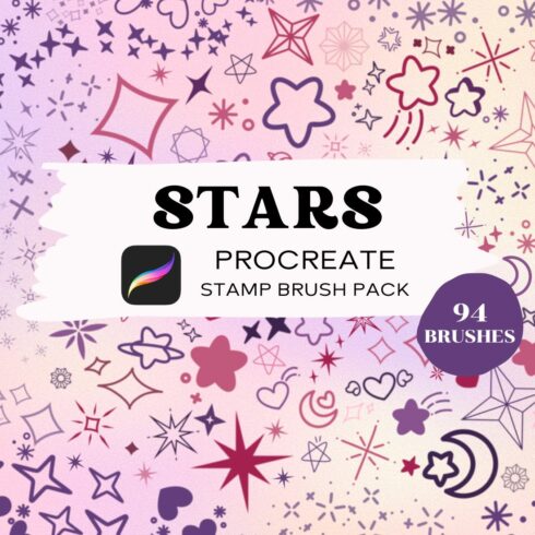 Stars Procreate Brush Pack cover image.