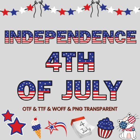 Independence 4th of July - color fonts cover image.