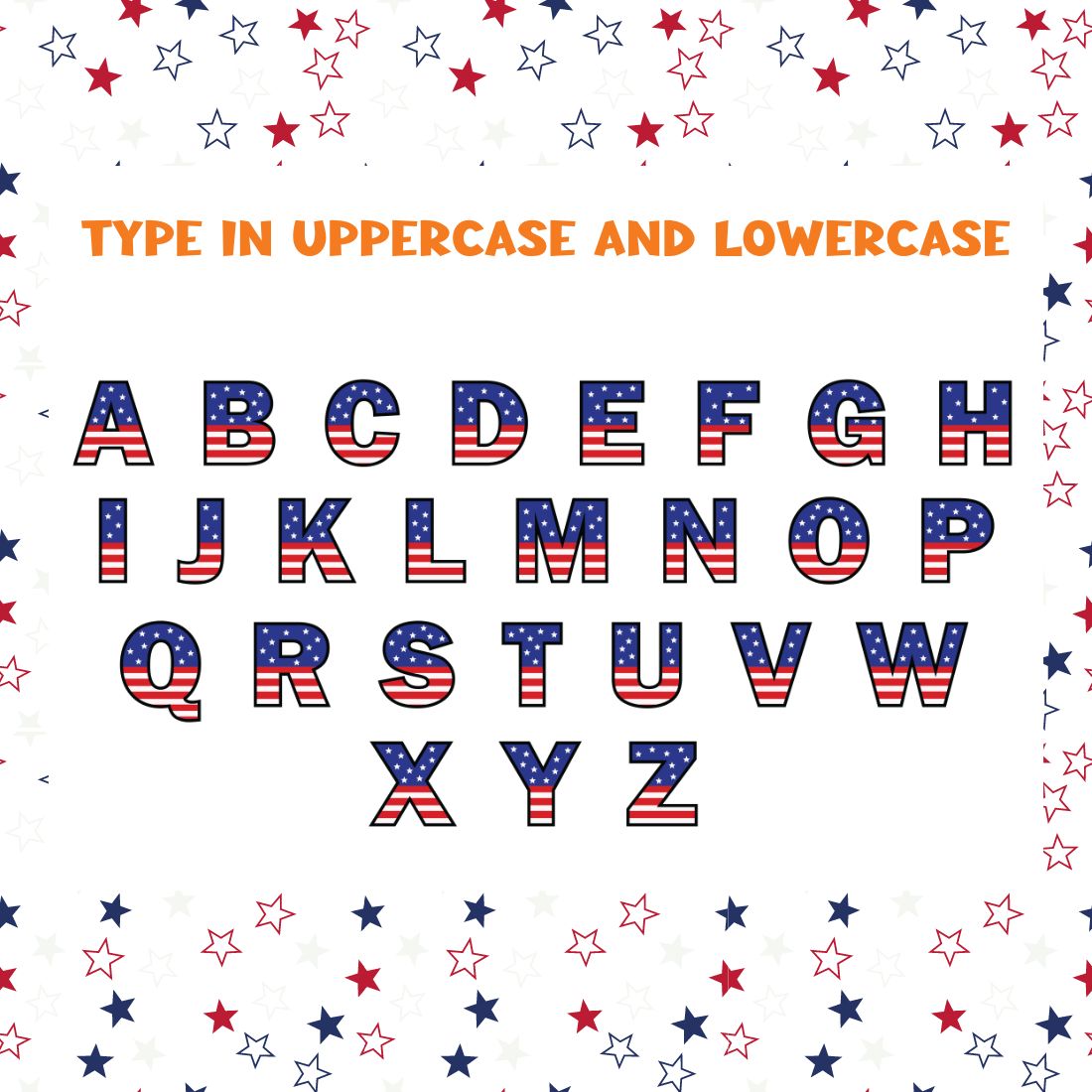 Independence 4th of July - color fonts preview image.
