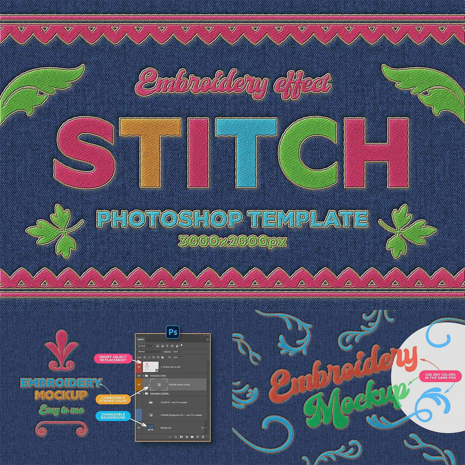 Embroidery Mockup cover image.