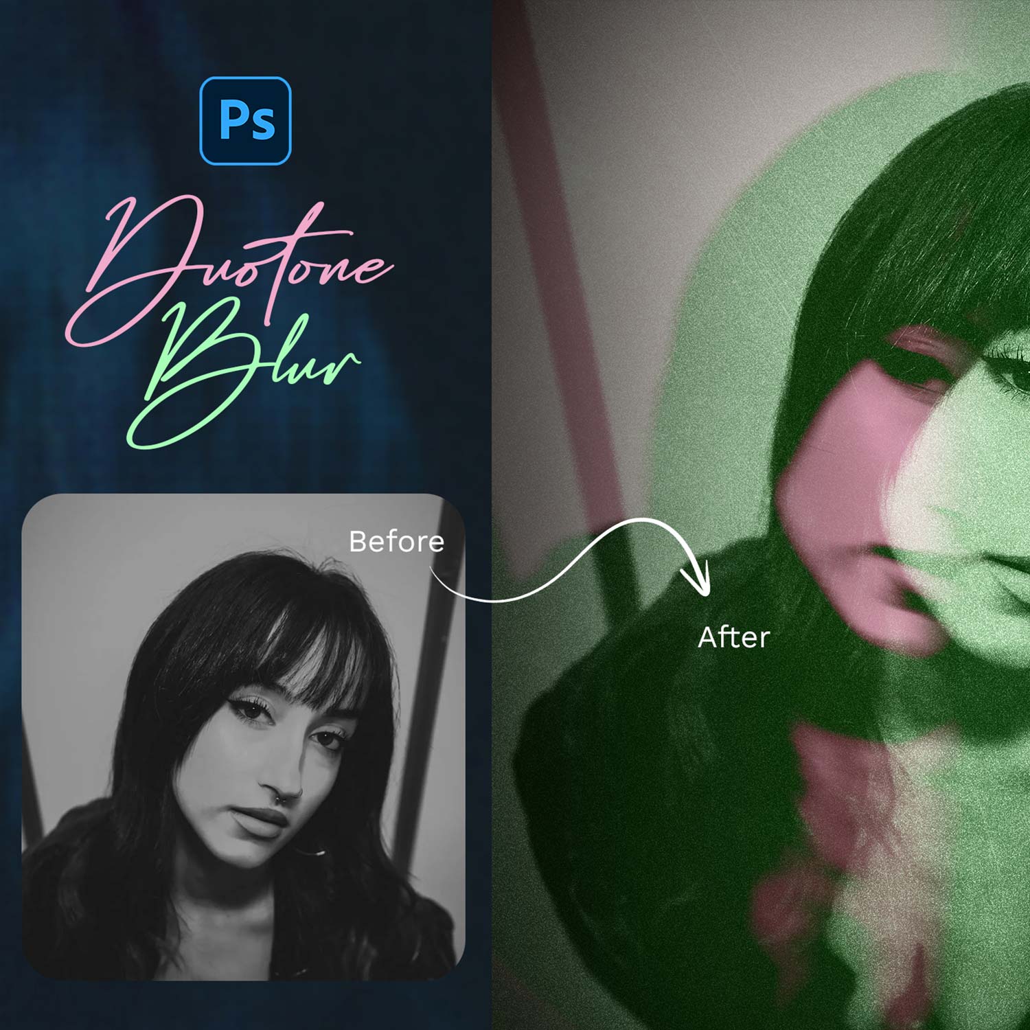 Duotone Blur Photo Effect preview image.