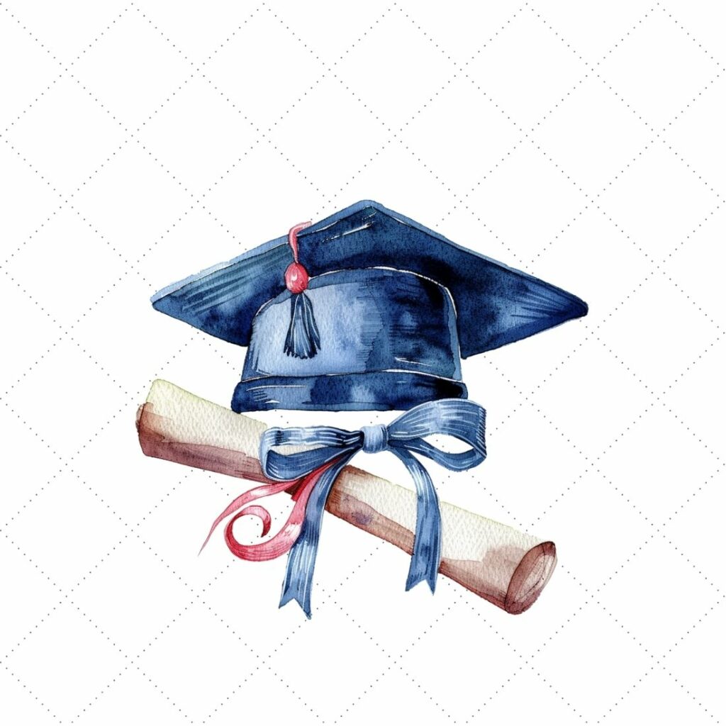 Watercolor Graduation Cap Clipart Bundle - MasterBundles