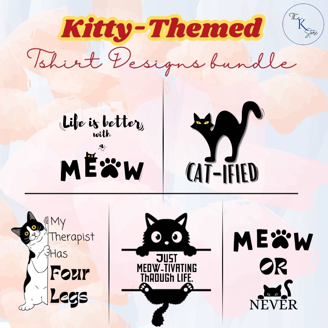 Cat Obsession, Shirt for Cat Enthusiasts, Cat-Inspired Apparel, Trendy Cat-Themed T-Shirts, Pet T Shirt, T SHIRT DESIGN BUNDLE preview image.