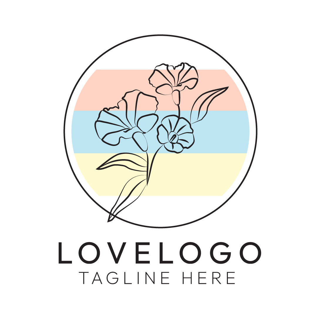 Minimalist Line Art Love, Wedding, Fashion, Beauty, and Nature Logo Design Bundle preview image.