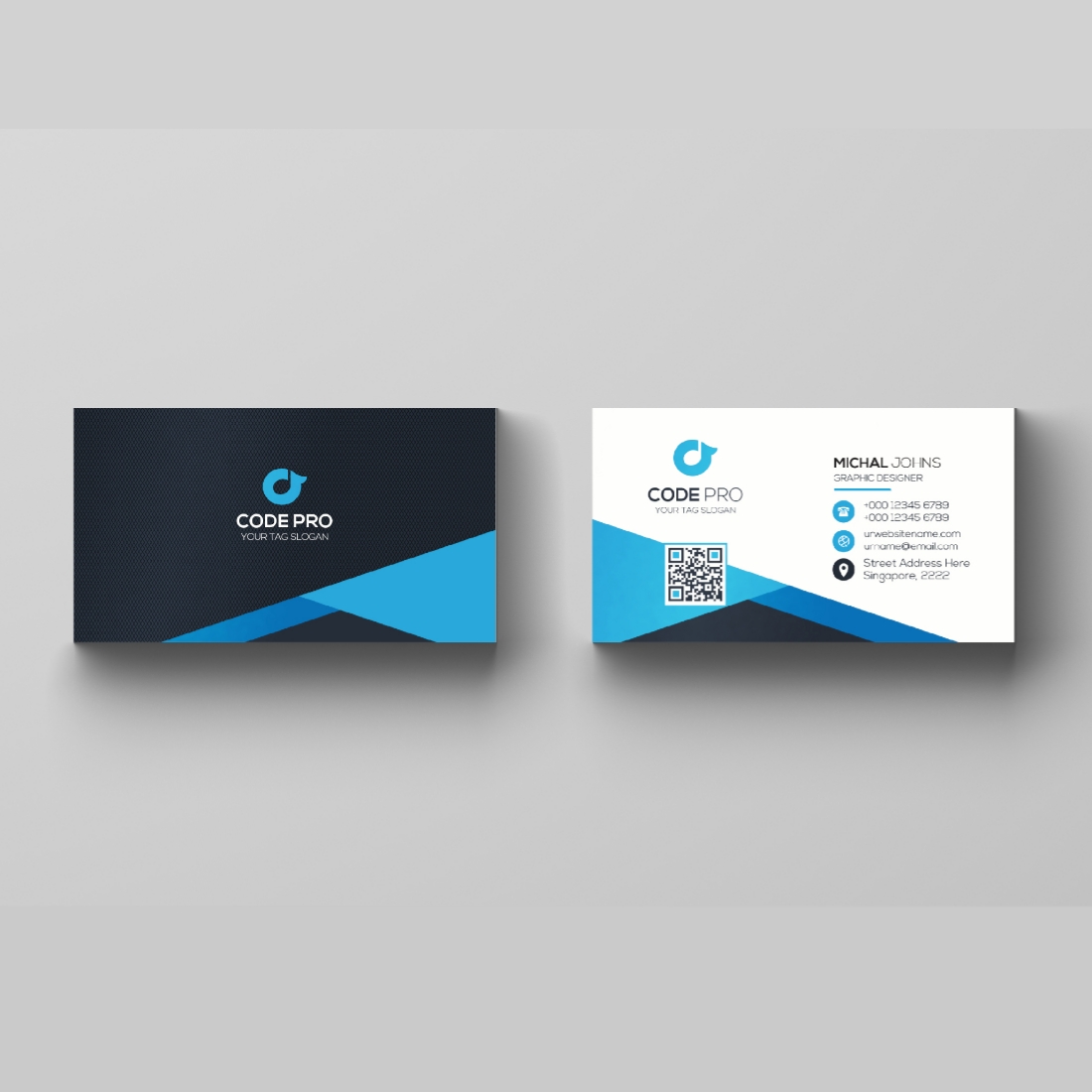 A Business Card Design template with 4 color variation preview image.