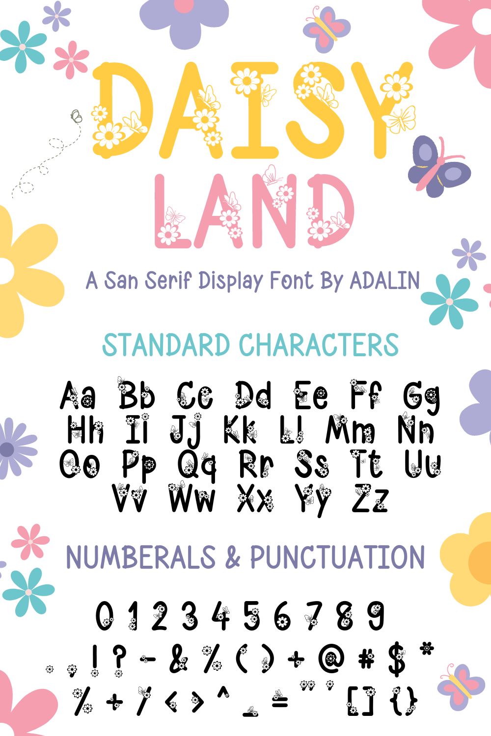 Daisy Land - Display Font pinterest preview image.