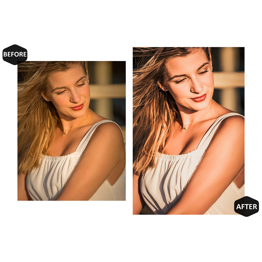10 Photoshop Actions, Golden Hour Ps Action, Sunset ACR Preset, Sunshine Ps Filter, Atn Portrait And Lifestyle Theme For Instagram, Blogger preview image.