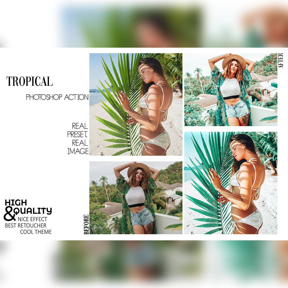 12 Photoshop Actions, Pure Turquoise Ps Action, Blue & Green ACR Preset, Warm Ps Filter, Atn Portrait And Lifestyle Theme Instagram, Blogger preview image.