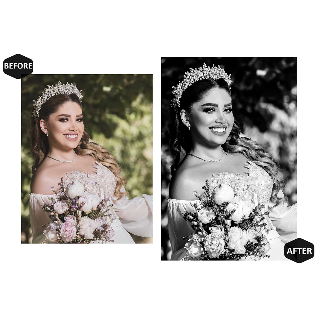 12 Photoshop Actions, Monochrome Wedding Ps Action, Black And White ACR Preset, Romantic Ps Filter, Portrait And Lifestyle Theme For Instagram, Blogger preview image.