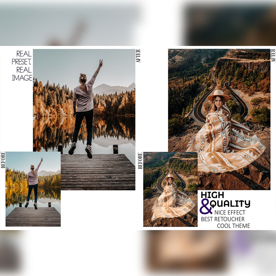 12 Photoshop Actions, Off Gride Ps Action, Moody ACR Preset, Nature Ps Filter, Atn Portrait And Lifestyle Theme For Instagram Blogger preview image.
