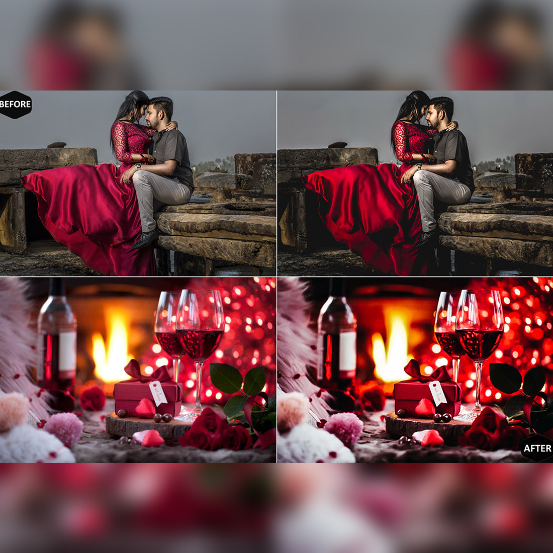 12 Photoshop Actions, All of Me Ps Action, Valentine ACR Preset, Romance Ps Filter, Atn Portrait And Lifestyle Theme Instagram, Blogger Love preview image.