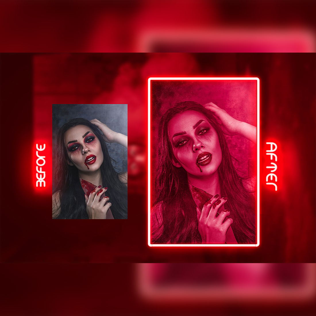 12 Photoshop Actions, Scary Light Ps Action, Spooky ACR Preset, Halloween Ps Filter, Atn Portrait And Lifestyle Theme For Instagram, Blogge preview image.