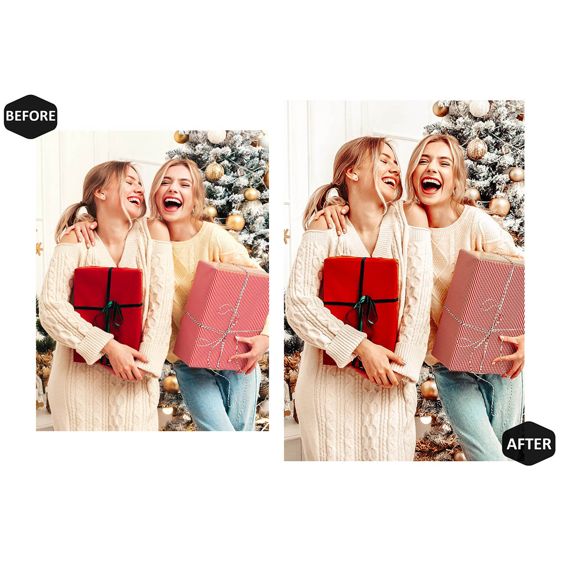 12 Photoshop Actions, Boho Christmas Ps Action, Xmas Bohemian ACR Preset, Holiday Ps Filter, Atn Portrait And Lifestyle Theme For Instagram, Blogger preview image.