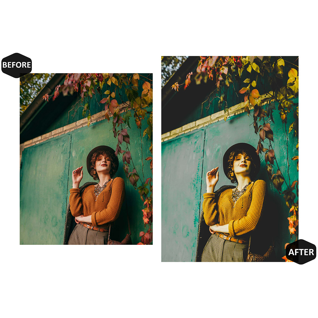 12 Photoshop Actions, Indian Summer Ps Action, Autumn ACR Preset, Fall Yellow Ps Filter, Portrait And Lifestyle Theme For Instagram, Blogger preview image.
