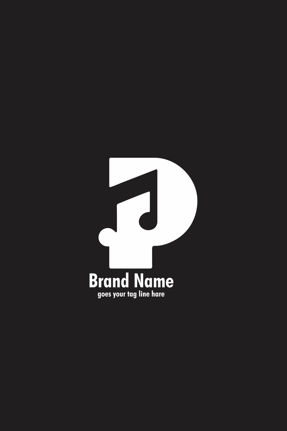 Music P Letter Logo pinterest preview image.
