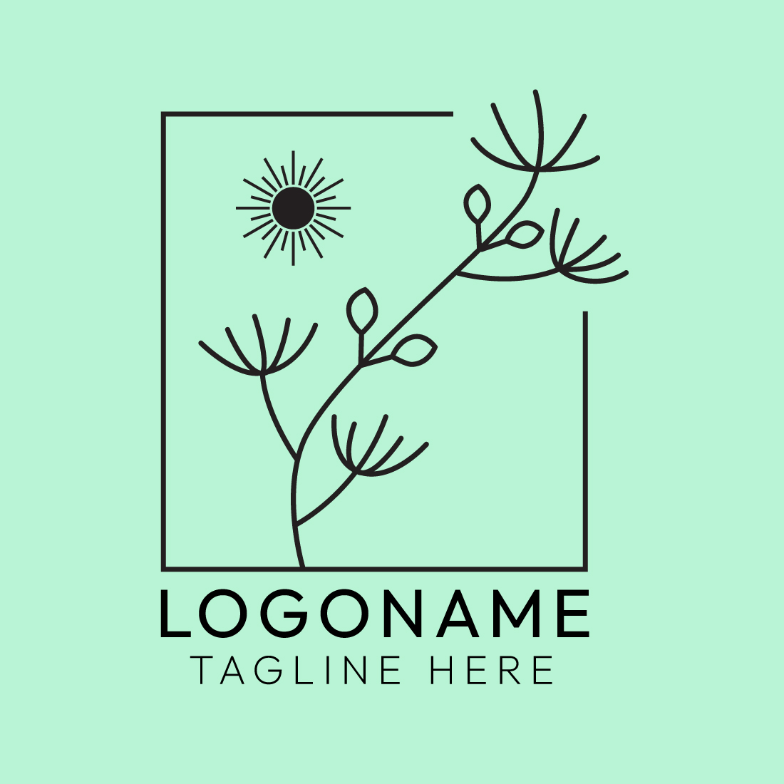 Minimalist Line Art Logo Design Bundle for Nature, Eco, Fashion and Beauty Brands preview image.