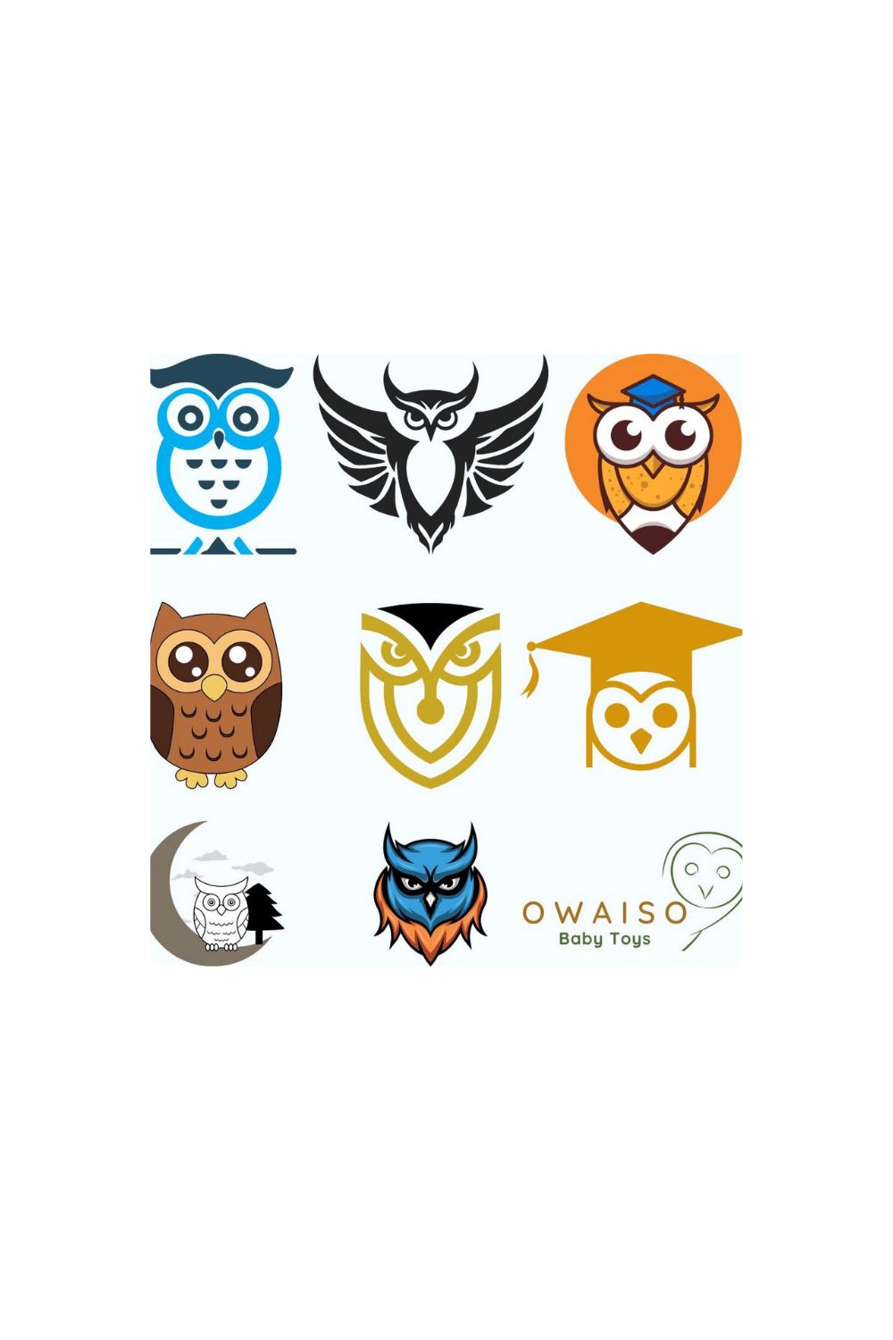 collection of owls logo design pinterest preview image.