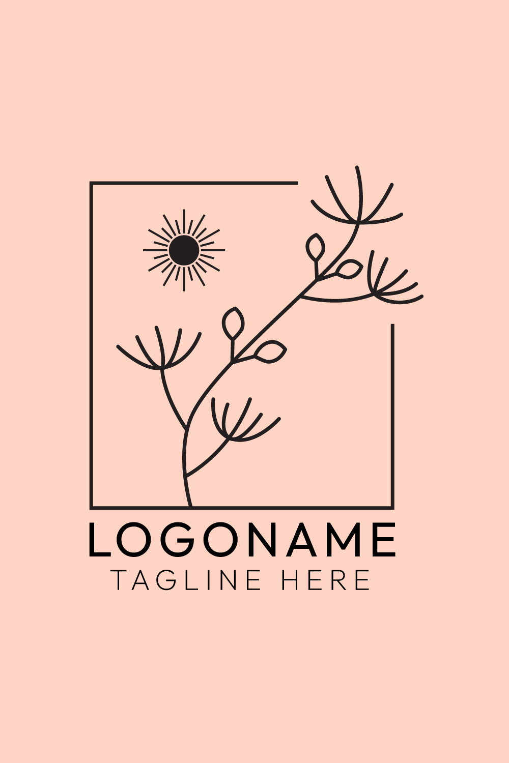 Minimalist Line Art Logo Design Bundle for Nature, Eco, Fashion and Beauty Brands pinterest preview image.