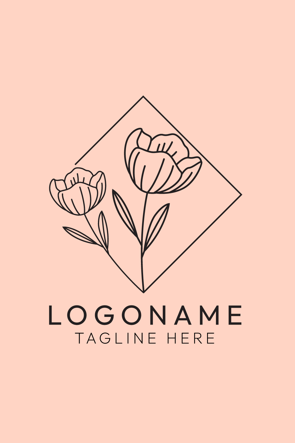 Minimalist Line Art Logo Design Bundle for Love, Wedding, Fashion, Beauty & Nature Brands pinterest preview image.