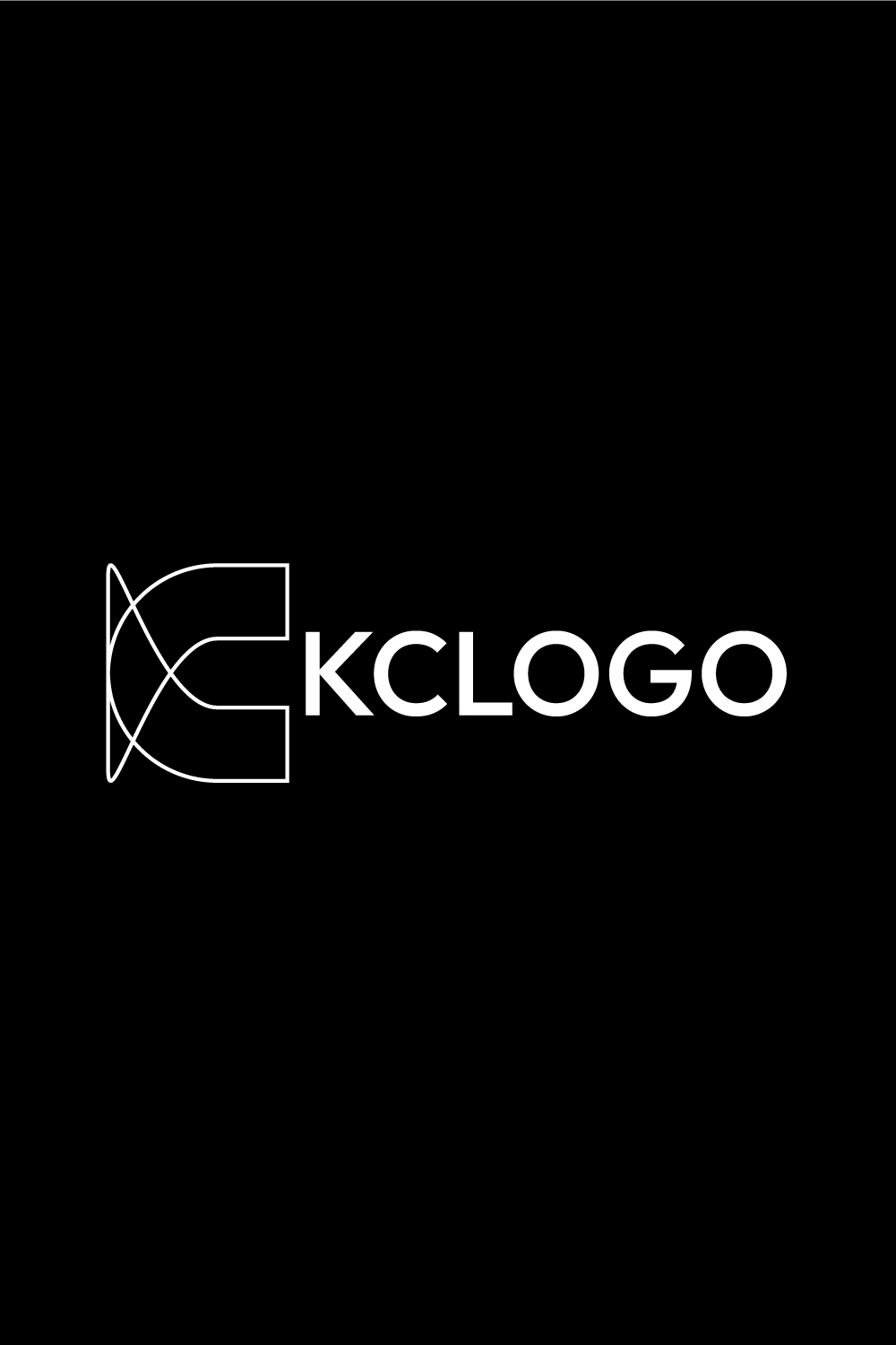 Elegant Line Art KC Letters Logo Design Bundle pinterest preview image.