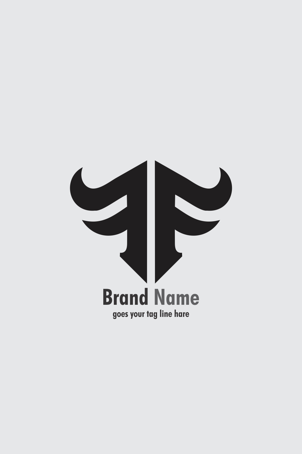 Letter FF Horn Logo pinterest preview image.