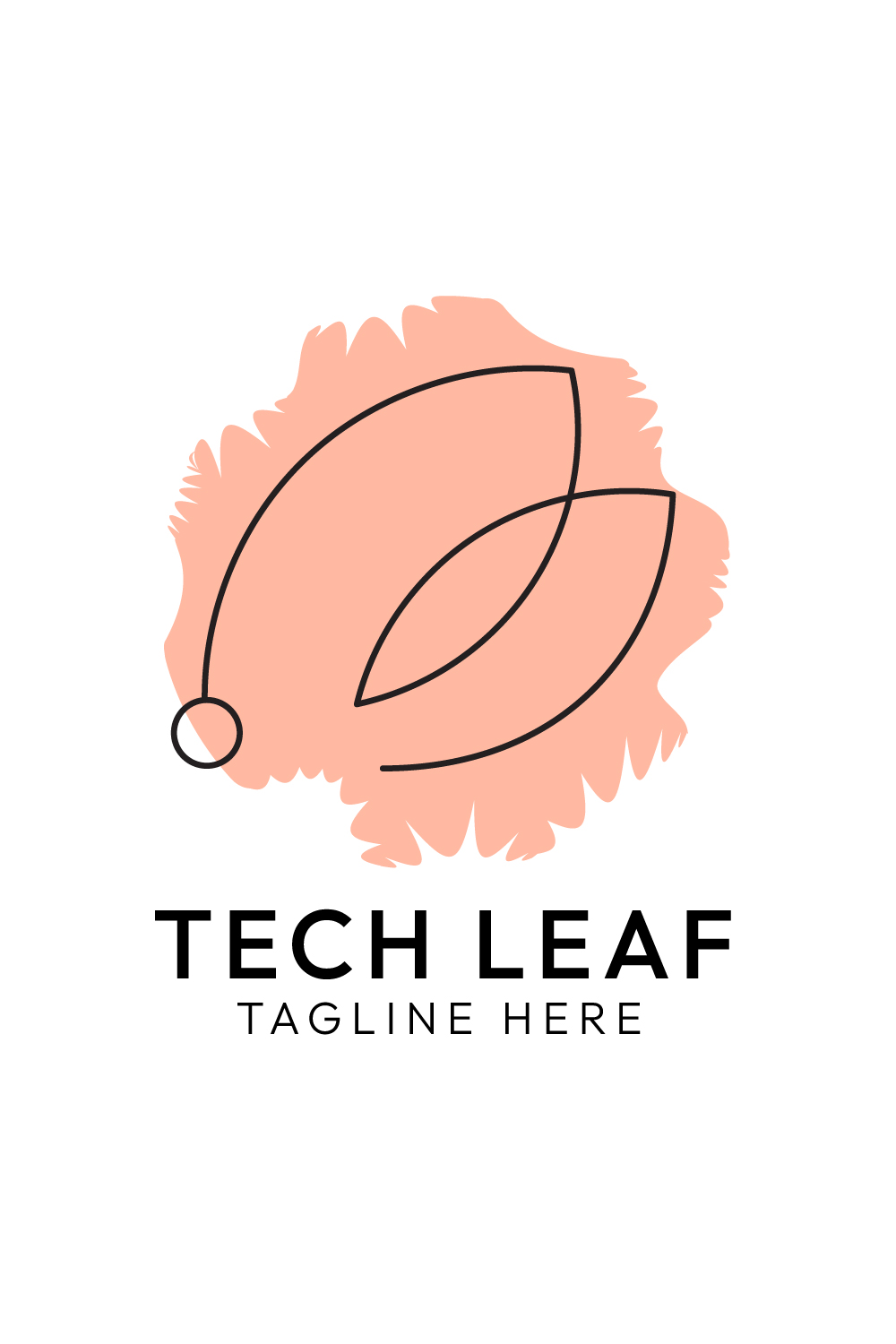 Minimalist Tech Leaf Logo Design Bundle - Master Collection pinterest preview image.