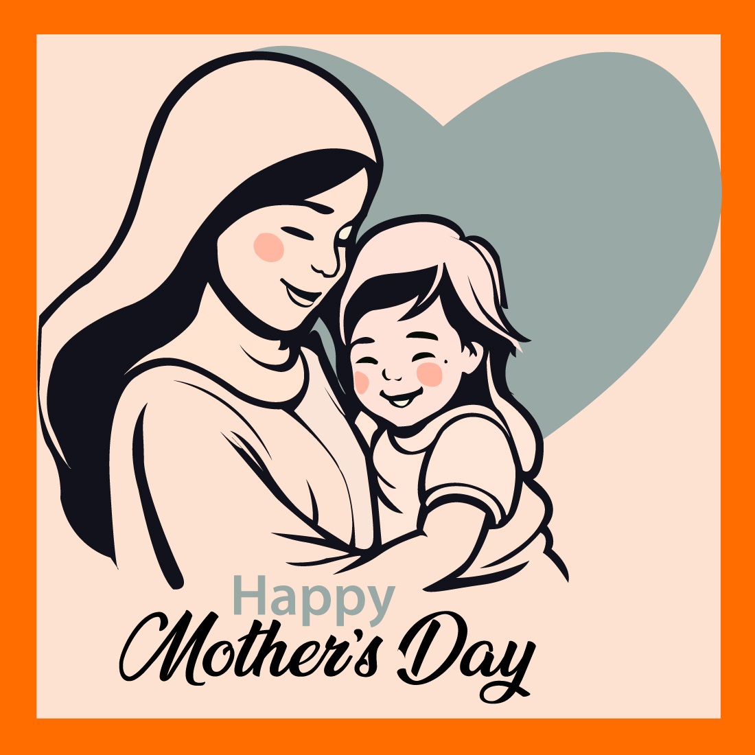 Mother's Day template Design, Mother taking care of his child cover image.