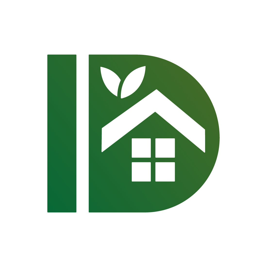 Real Estate logo design vector images ID letters logo design template illustration Green leaf ID letter logo design Green leaf Home House best logo best design preview image.