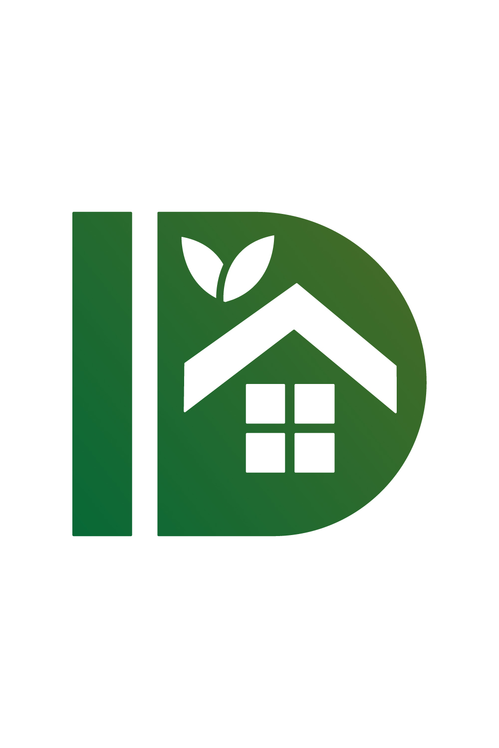 Real Estate logo design vector images ID letters logo design template illustration Green leaf ID letter logo design Green leaf Home House best logo best design pinterest preview image.