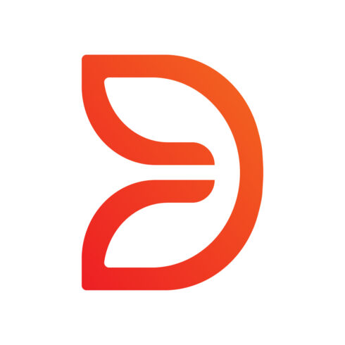 D Leaf letters logo design orange color icon B letter leaf icon design vector template arts D logo best brand company icon design cover image.