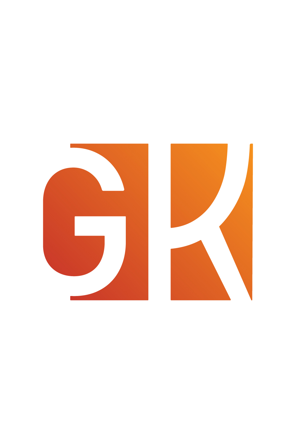 Initials GK letters logo background logo design KG logo white and orange color logo design pinterest preview image.