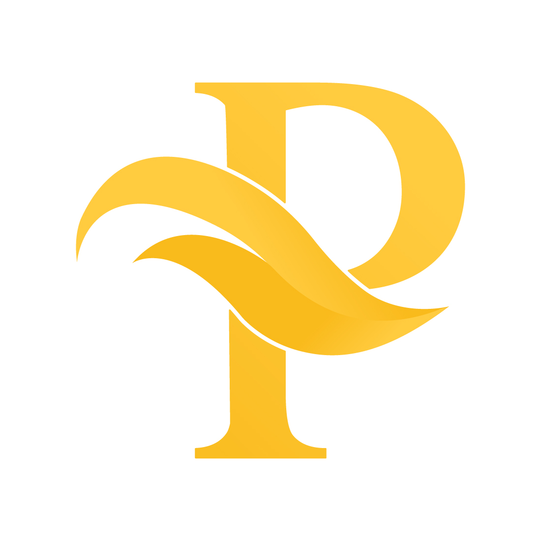 Initials P letter logo deign vector images P logo golden color best company identity preview image.