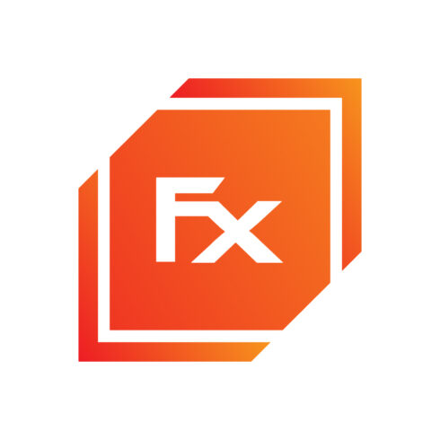 Initials FX letters logo design vector template arts XF logo orange and white color icon FX best company identity cover image.