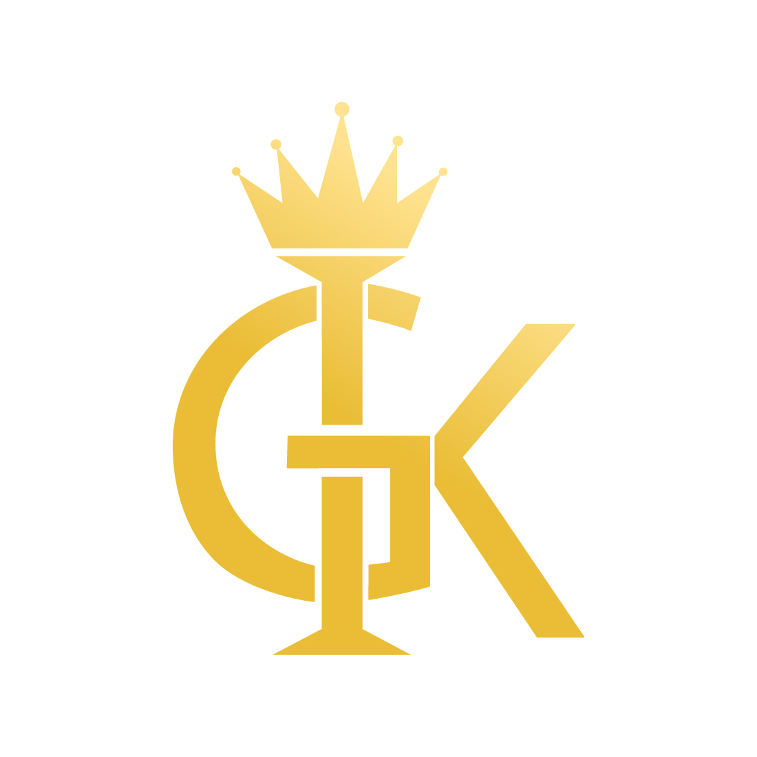 Luxury GK Crown logo design vector template images GK letters logo golden color icon KG logo design preview image.