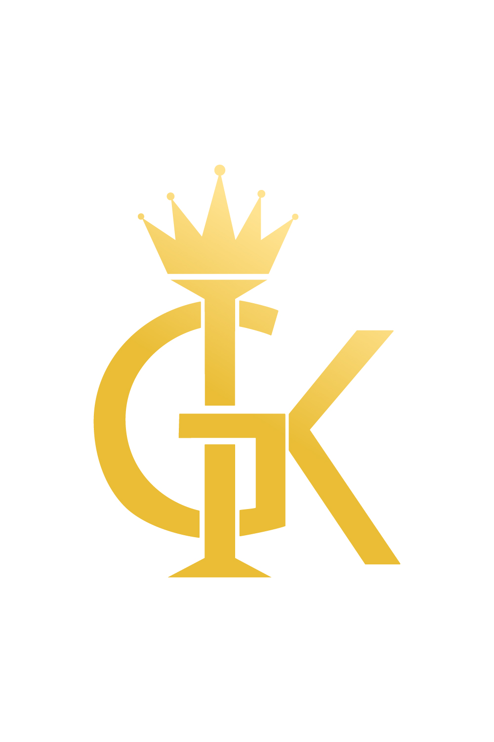 Luxury GK Crown logo design vector template images GK letters logo golden color icon KG logo design pinterest preview image.