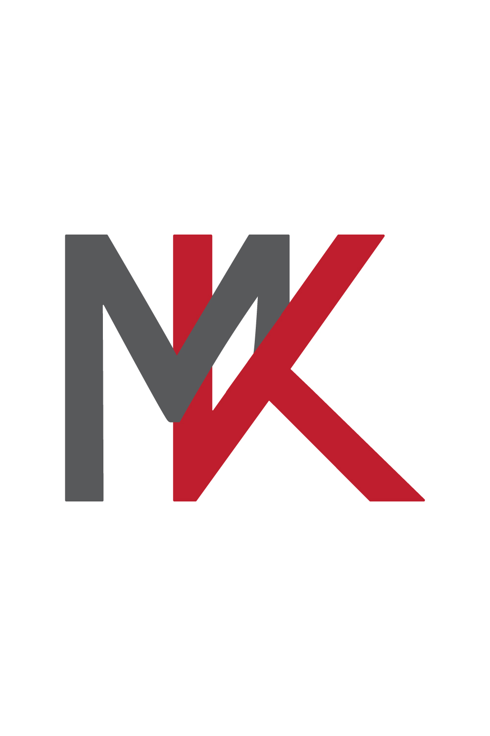 Professional MK letters logo design MK logo red and black color best icon KM logo monogram design pinterest preview image.