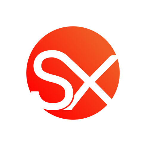 Initials SX letters logo design vector template images SX logo orange color logo design XS logo monogram design cover image.