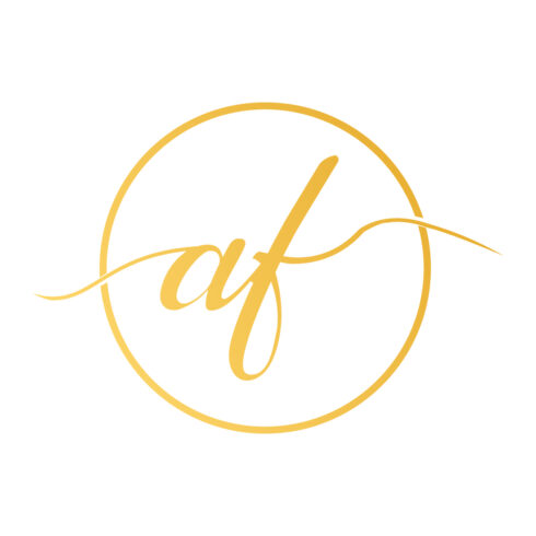 Luxury AF letters logo circle design vector images FA logo golden color brand logo AF logo best company identity cover image.