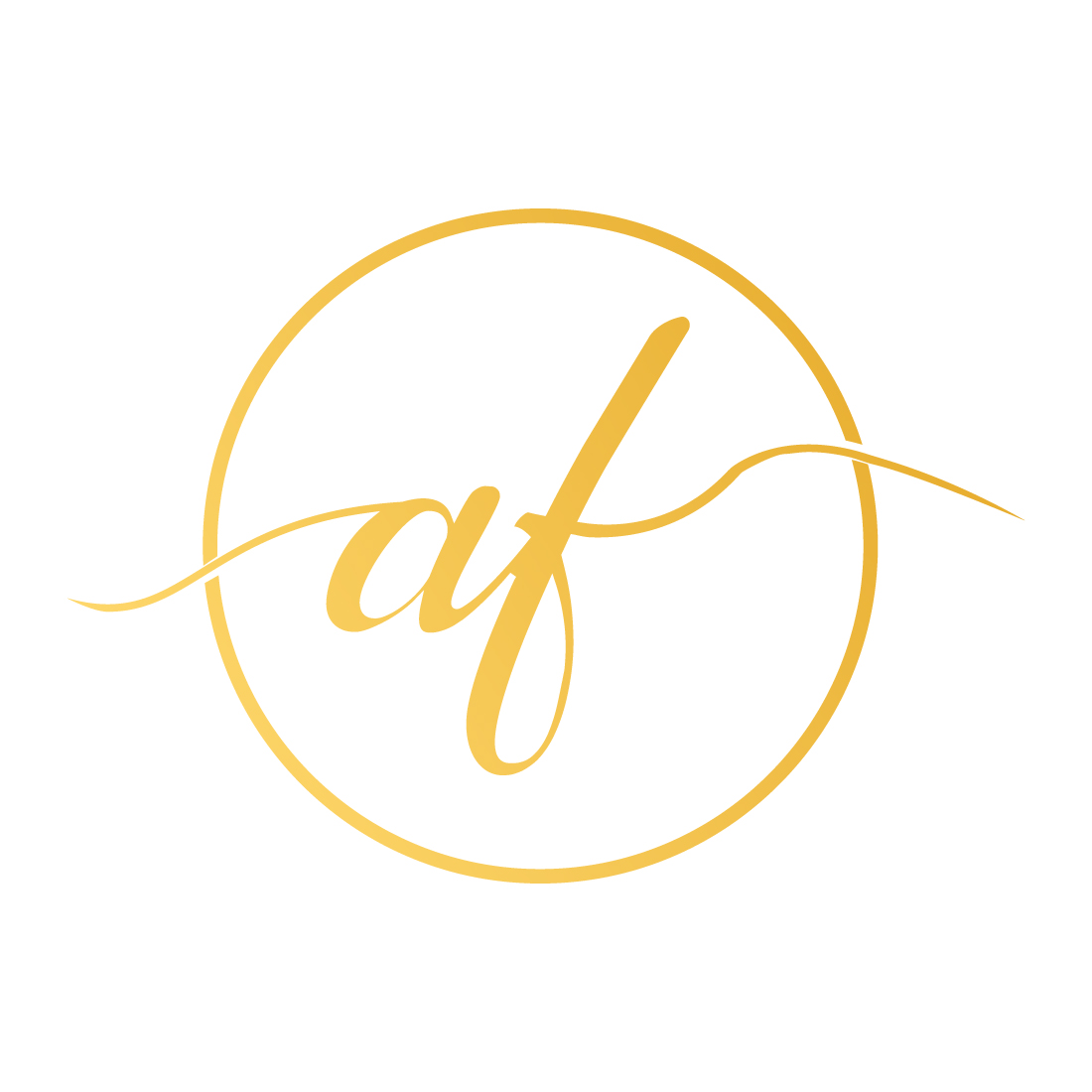 Luxury AF letters logo circle design vector images FA logo golden color brand logo AF logo best company identity cover image.