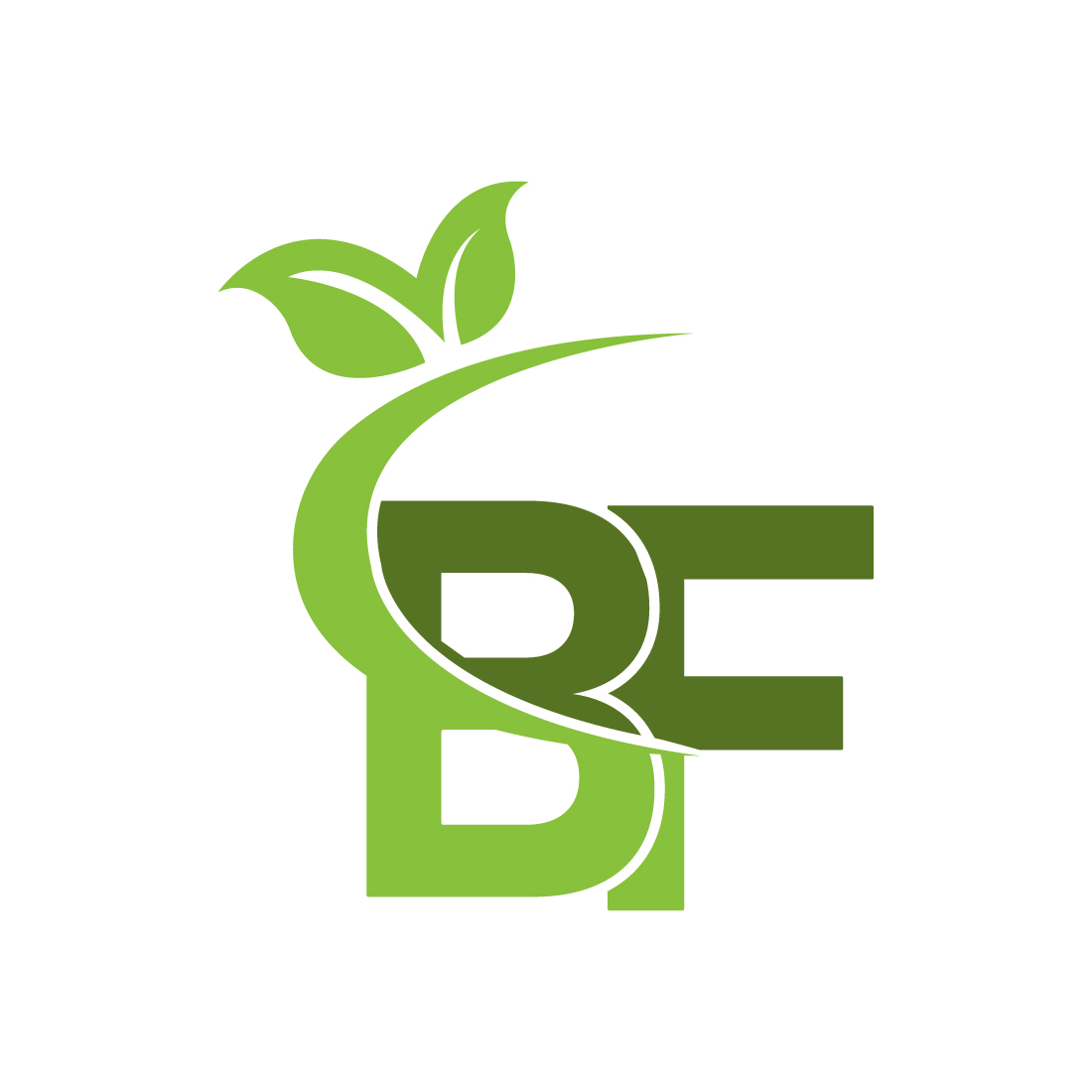 Initials BF letters logo design vector images Green leaf BF logo best icon Natural leaf logo design BF vegetable logo design FB logo template best brand preview image.