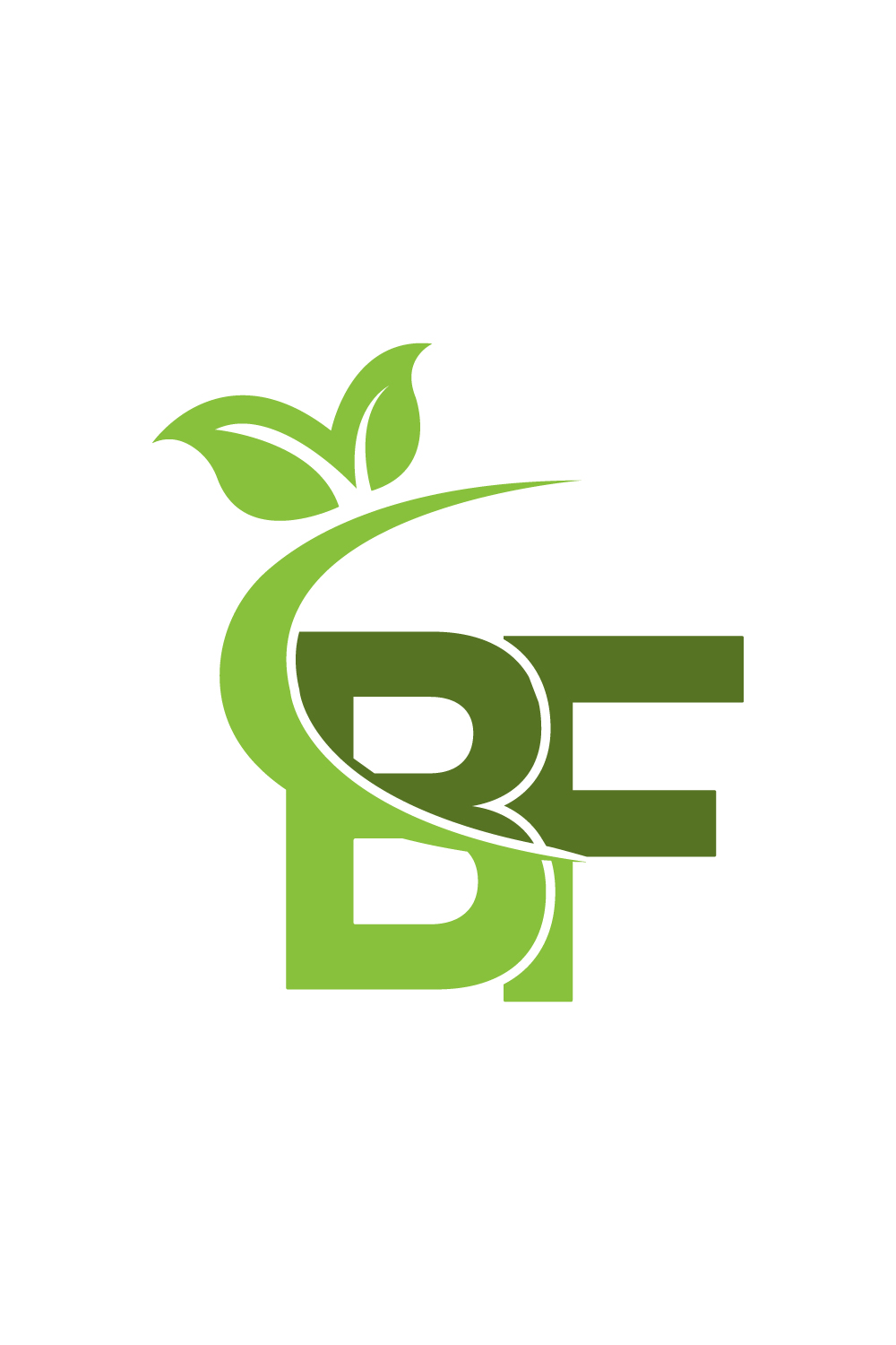 Initials BF letters logo design vector images Green leaf BF logo best icon Natural leaf logo design BF vegetable logo design FB logo template best brand pinterest preview image.