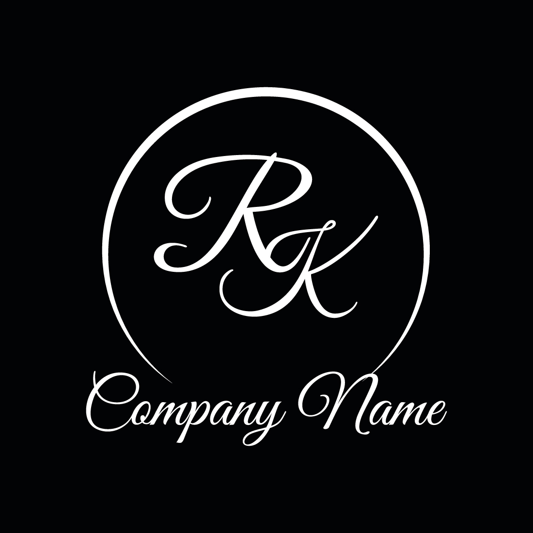 Initials RK letters logo design vector template images RK logo best circle signature fond logo preview image.