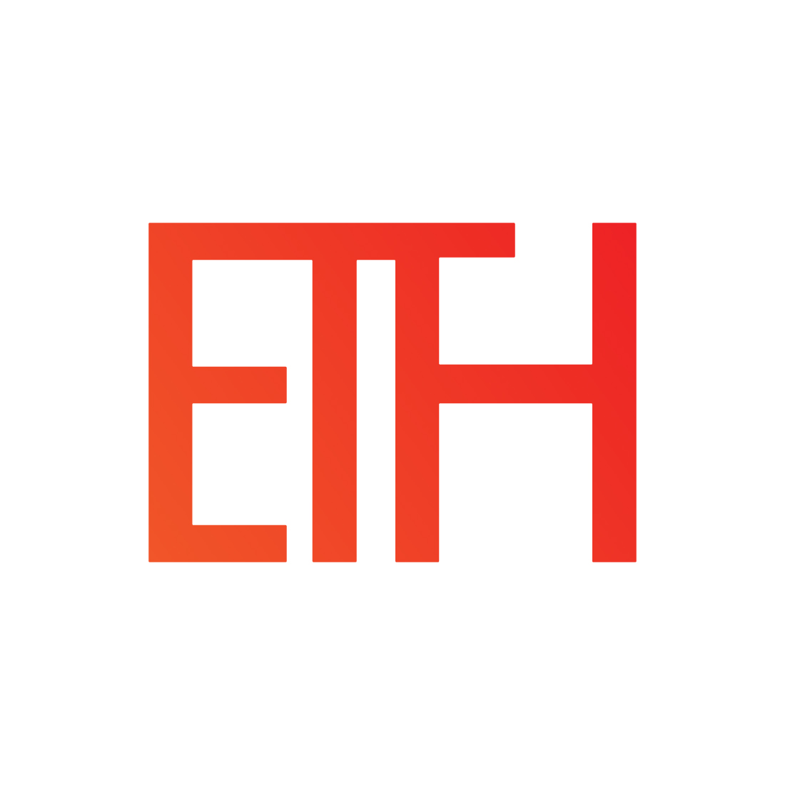 ETH orange color logo design ETH letters logo design preview image.