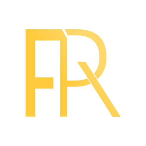 Initials FR letters logo design vector template illustration RF logo design best golden color icon cover image.