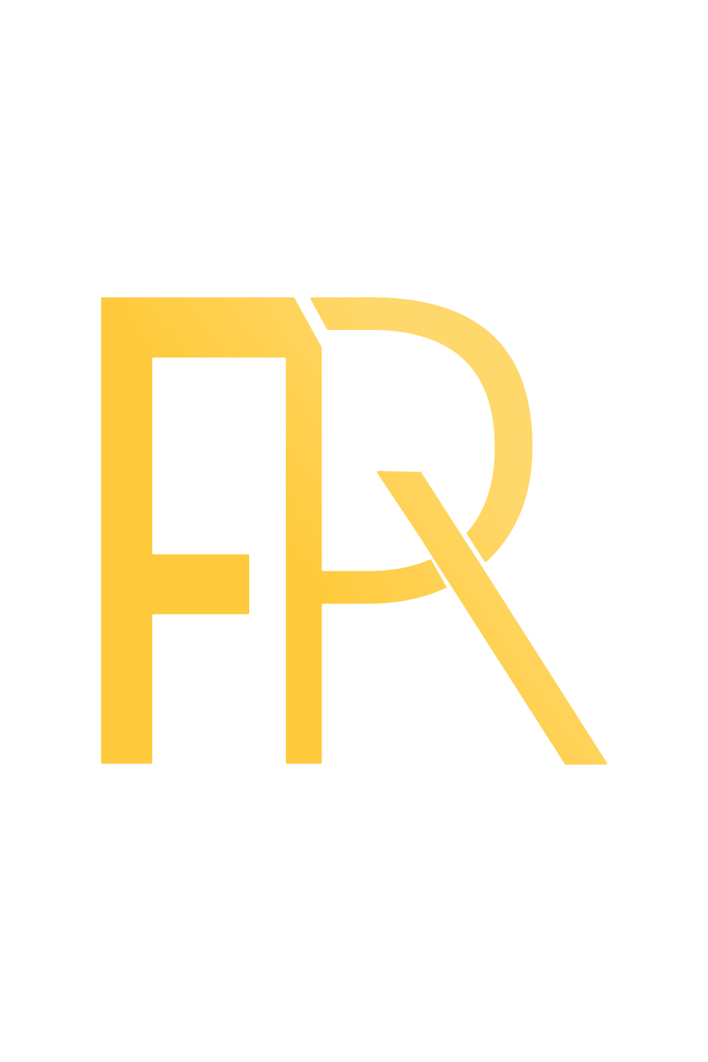 Initials FR letters logo design vector template illustration RF logo design best golden color icon pinterest preview image.