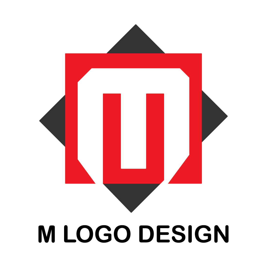 Initials M letters logo design vector template images M logo red and black color icon preview image.