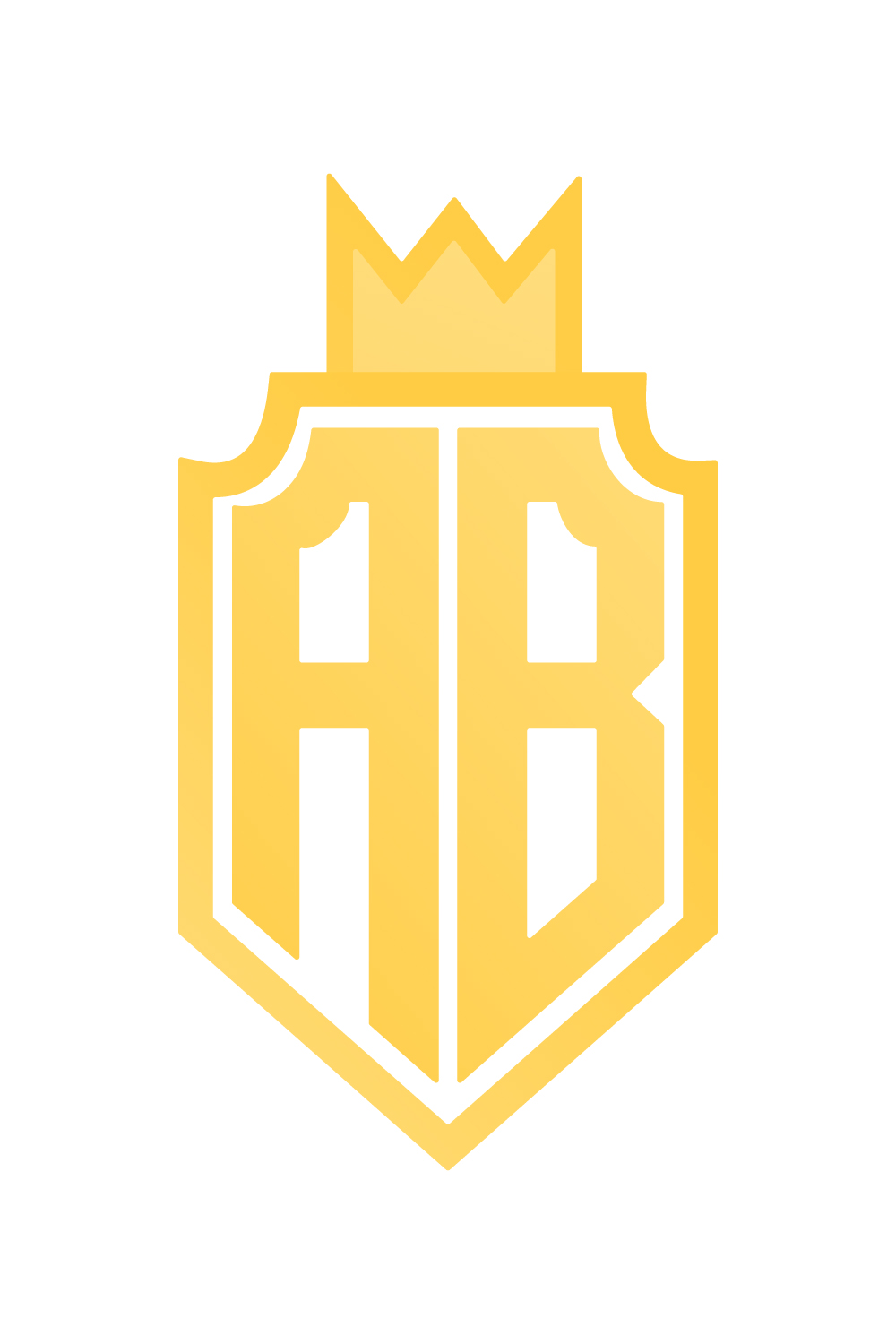 Initials AB Crown logo design vector images AB letter logo template arts BA golden color Crown logo best icon pinterest preview image.