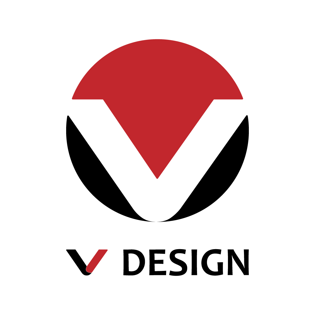 Initials V letter logo design red black ang white color best icon V logo monogram vector template illustration preview image.